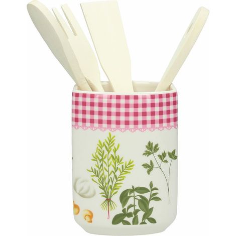 Tognana herbes dolce casa aromi ,set 5 pz mestoli e contenitore in porcellana