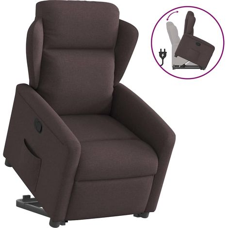 vidaXL Fauteuil inclinable marron foncé tissu (1/5)