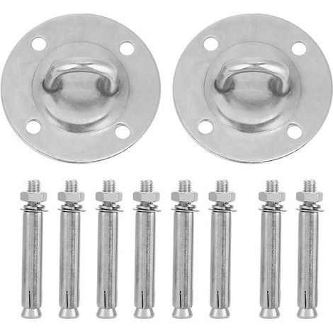 2 teiliges Set aus Yoga Hängemattenhalterung, Deckenhaken mit Bolzenbefestigung, Edelstahl Befestigungsanker und Deckenhaken mit Bolzenbefestigun
