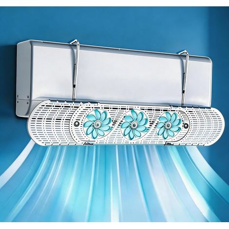 Déflecteur d'air universel, réglable et rétractable, pour climatisation froide, convient pour la maison, le bureau et la chambre à coucher (1/5)