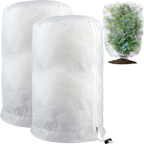Winter Plant Veil, 2 Pieces 200 x 240 cm Winter Plant Cover, Winter Plant Cover with Drawstring and Zipper, Reusable Protective Cover for Plants (1/5)