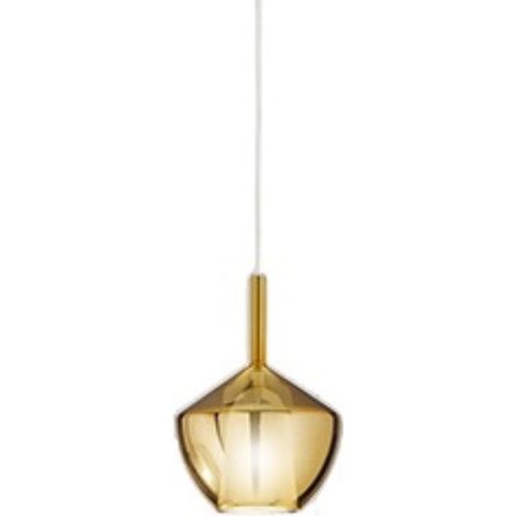 Suspension En Verre Borosilicaté 20X27,5 Cm Finition Or Miroir Avec Câblage E27 Inclus Série 10S48250 - Perenz, Luminaire Moderne Élégant. (1/2)