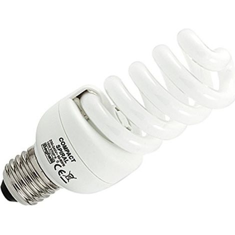 Ampoule Beghelli Compact Spiral 15W E27 Blanc Chaud