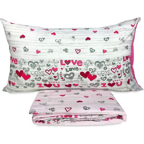 HOUSSE DE COUETTE MICROFIBRE AMOUR DE COEUR ROSE Cm. 250x200