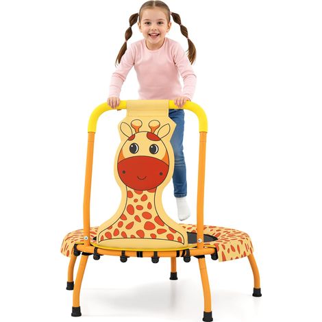 trampoline enfants tout-petits bébés intérieur mini 3-6 ans fitness rebond récréatif exercice tapis de saut poignée sans espace coussin de sécurité (1/5)