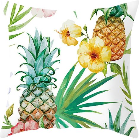 Taie D'oreiller Tropicale - 45 x 45 cm - Motif Plante Exotique - Pour Décoration Intérieure Bureau Chambre - 1 Unité (1/3)
