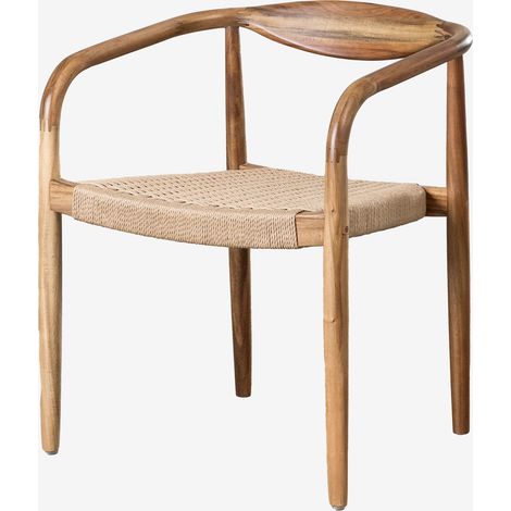 SKLUM 4er-Set Esszimmerstühle aus Akazienholz Mallory Braun Weizen                                  