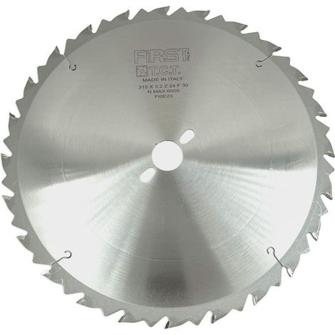 FIRST ITALIA Lame de Scie Circulaire HM D. 315 mm avec Denture Alternée et Limitateur de Copeaux - 24 Dents - Alésage de 30 mm - Idéale pour Bois Tendre et Exotique (1/4)