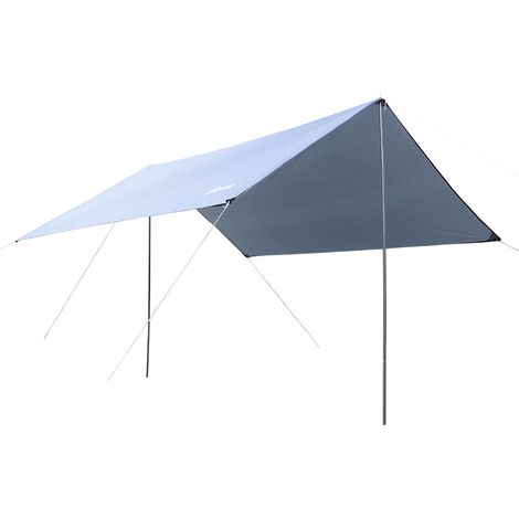 Tragbarer Sonnenschirm 3x3 m, wasserdichte Markise für Camping und Strand, weiß