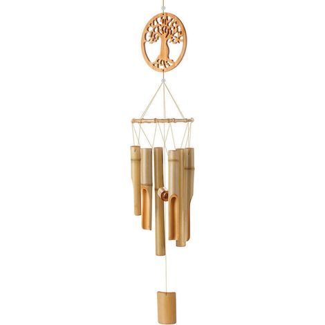 Carillon éolien Tree of Life Carillons musicaux en bois faits à la main pour jardin, terrasse, décoration intérieure ou extérieure, beaux sons de la nature. (1/5)