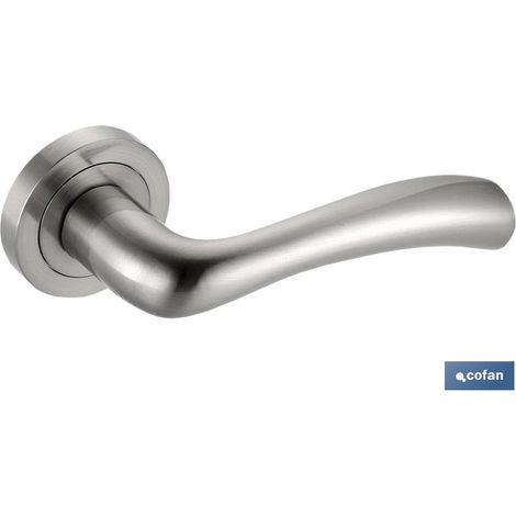 Juego Manivela Aluminiooslo Roseta Redonda Niquel