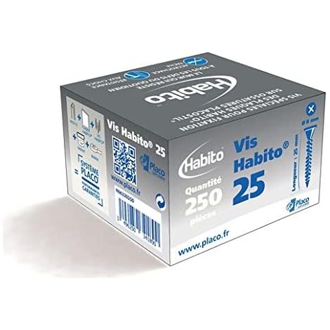 250 vis de fixation habito 25 mm pour placoplâtre praco habito noir (1/3)