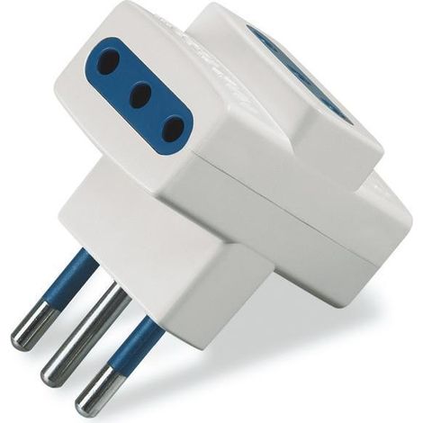 Adattatore triplo blueline bianco 10a 3 prese scame 146.555 3