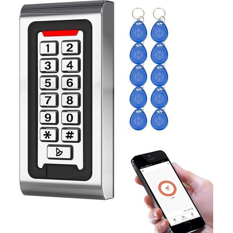 Clavier à Code WiFi Métal Rétroéclairé – Contrôle d'Accès RFID WG26/34 Étanche IP68 – Serrure pour Portail Extérieur, Garage, Bureau (1/5)