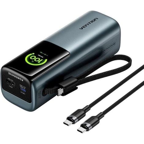 Vention batería externa PowerBank 27000mAh 200W con Pantalla TFT Gris (1/3)