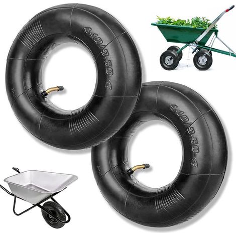 2 Pièces Chambres à Air pour Roue de Brouette 4.10/3.50-4 Tondeuse à Gazon, Roue de Diable (1/5)