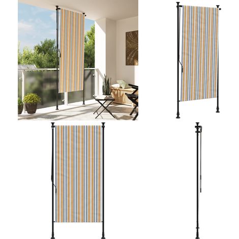 Außenrollo Gelb und Weiß 120x270 cm Stoff und Stahl - Außenrollo - Markise - Sonnenschutz - Gartenrolladen - Balkonrollo - Home & Living (1/5)