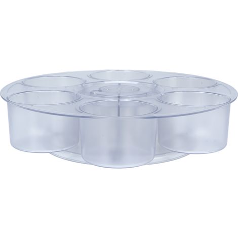 Organisateur de bouteilles d'eau, support de rangement de tasses antidérapant en plastique rotatif à 360 degrés pour bouteilles avec poignée. (1/5)