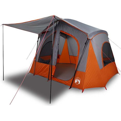 vidaXL Tienda de campaña para 5 personas impermeable gris y naranja (1/2)