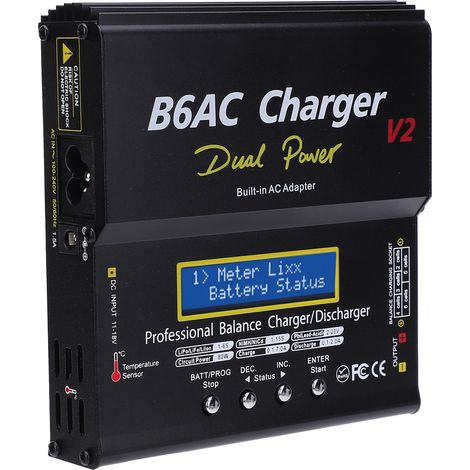 Chargeur/déchargeur équilibré intelligent en alliage d'aluminium avec câble de charge, 80 W, 7 A, B6AC V2, noir, prise UE, 220 V (1/5)