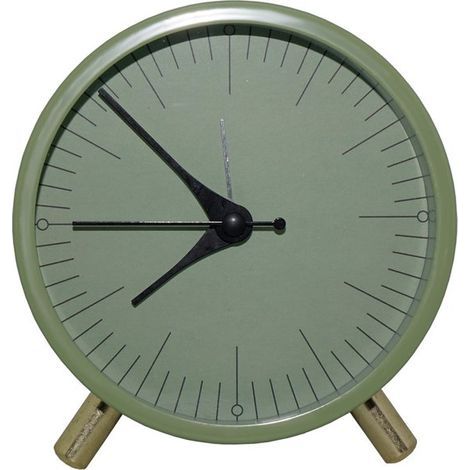 Longziming – Lautloser grüner Wecker – Retro-Tischwecker mit Nachtlicht – Benötigt 2 AA-Batterien – Ideal für Wohnzimmer, Schlafzimmer und Büro (1/5)
