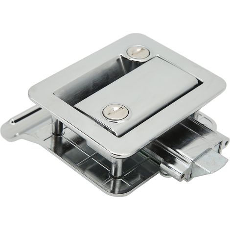 Verrou de sécurité intégré pour porte d'entrée de camping-car, en alliage d'aluminium chromé, avec pêne dormant, pour caravane, camping-car ou véhicule de loisirs. (1/5)