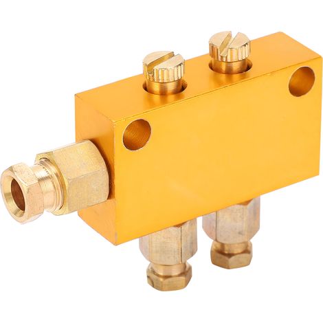 Distributeur d'huile TKType réglable en laiton, séparateur de piston, vanne de division, système de lubrification (1 entrée, 2 sorties) (1/5)