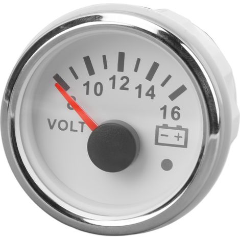 Voltmètre bateau 52mm DC9-32V indicateur de tension à aiguille rétroéclairé multicolore pour camping-car yacht bateau de pêche navire plaque blanche couvercle argenté (1/5)