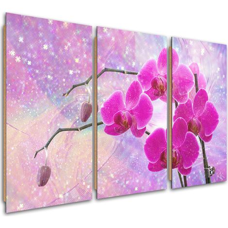 Quadro deco panel 3 paneli, Astrazione orchidea essenziale - 150x100 (1/5)