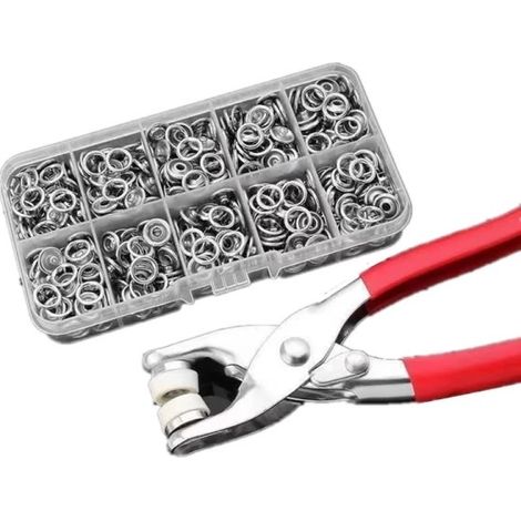 Druckknopfzange, 100 Stück, 9,5 mm, silberfarben (1/5)