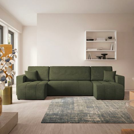 5-Sitzer U-förmiges Schlafsofa mit Stauraum Vasco Grün (1/5)