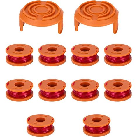 12 Pcs Fil Coupe Bordure Compatible avec Coupe Bordure WORX WG163(10 Fil Coupe Bordure,2 Couvercle) (1/5)