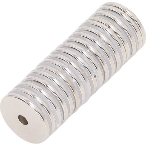 18 Aimants Néodyme Ronds Percés, Petits Aimants Puissants Forts, Lot de 18 Pièces pour Artisanat, Science et Bricolage (1/5)