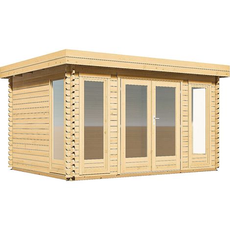 Studio de jardin en bois 13,3 m² - Epaisseur 40 mm - BOESIA (1/4)