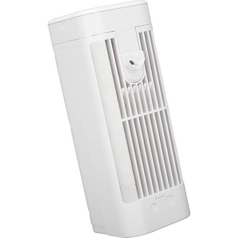 Climatiseur Portable 3 Vitesses Réservoir 120ml Ventilateur Brumisateur USB avec Lumière et Crochet pour Bureau Chambre (1/4)