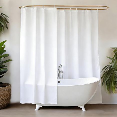 Rideau de Douche 300x200, 3m Extra Large Rideau Douche Baignoire, très Long déperlant à l'eau et à la moisissure pour Salle de Bains, Largeur 300 x Hauteur 200cm (1/5)