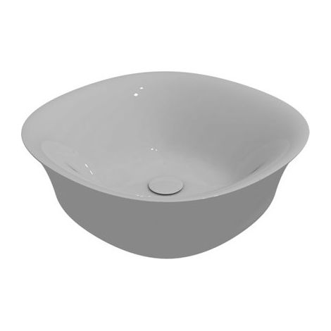 Lavabo appoggio salvaspazio 42x42 in ceramica bianco lucido di (1/2)