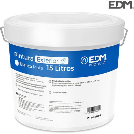 S. di Vernice Plastica Interno Opaca / Esterno Bianco 15l Edm