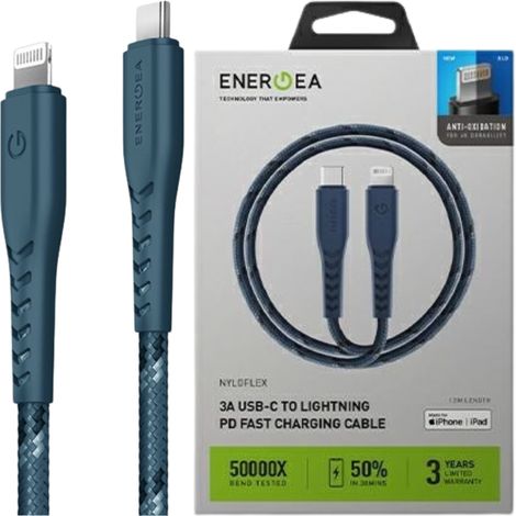 Energea Nyloflex USB-C - Lightning C94 MFI-Kabel 1,5 m blau/blau (1/5)