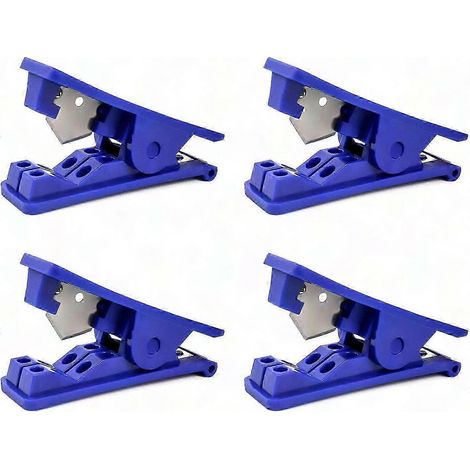 Lot de 4 coupe-tubes pour tuyaux en caoutchouc, plastique, silicone, PVC, PU et nylon, jusqu'à 12 mm de diamètre extérieur, bleu (1/5)