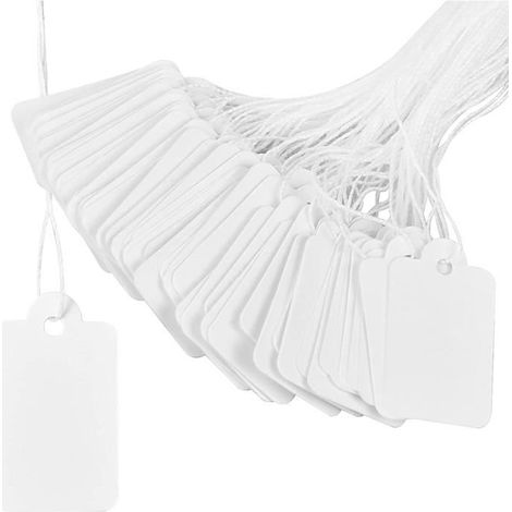 500 Pièces Étiquettes de Prix en Papier, 23×13mm Étiquettes de Marquage avec Cordon, Petites Étiquettes Prix pour Bijoux (1/4)