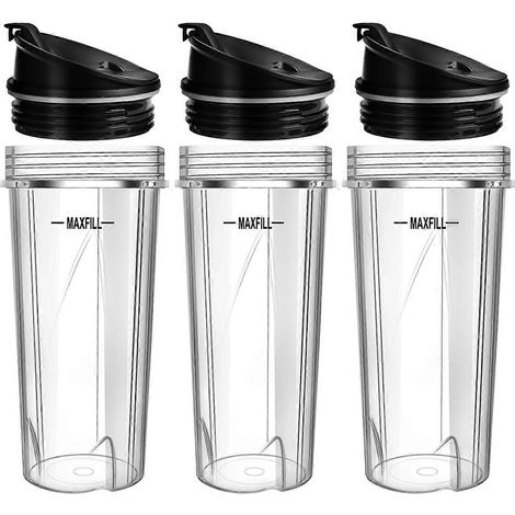 Pièces de rechange pour blender Ninja, lot de 3 gobelets de 473 ml (16 oz) pour blender Ninja (1/5)