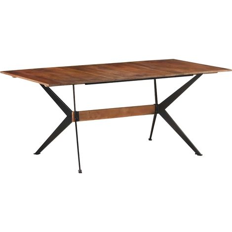 vidaXL Table à manger 180x90x76 cm Bois de manguier massif (1/5)