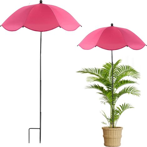 Parasol réglable pour plantes, Rose rouge, 133cm (1/5)