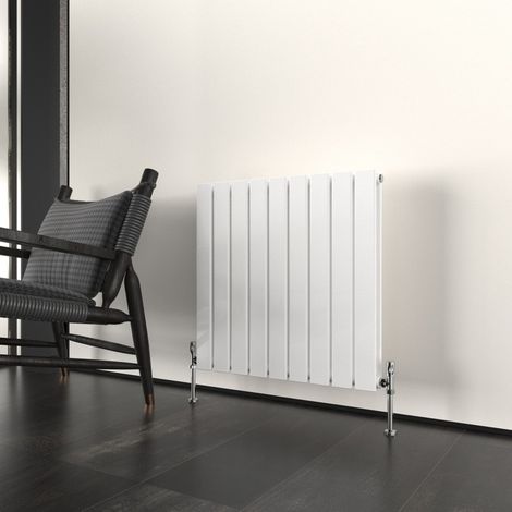 T&K Horizontal White Double Radiator Flat Panel Designer 600x612mm Modern Central Heating Rads