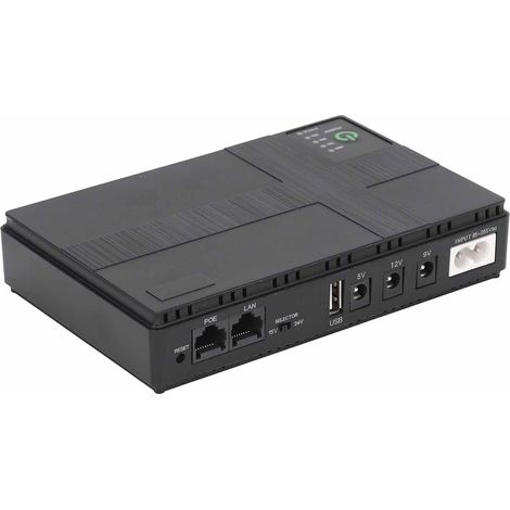 Mini UPS Batterie de Secours, 10400mAh 18Wh Alimentation sans Interruption avec DC 12V 9V 5V 2A Sortie pour Routeur sans Fil, Modem, Lumière LED, Caméra de sécurité, Smartphone (1/5)
