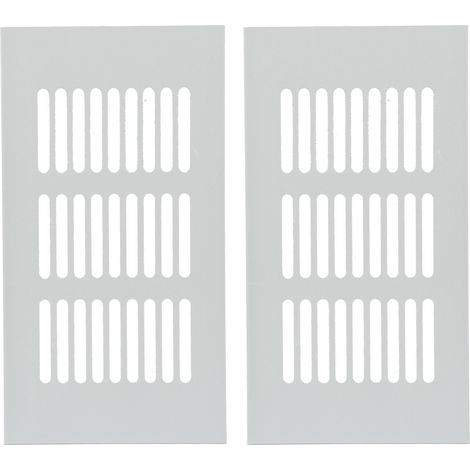 Grille d'aération en alliage d'aluminium à Dissipation thermique, couvercle de Ventilation rectangulaire argenté pour armoire, placard, camping-car, camping-car, 80x150mm/3,14x6 pouces. (1/5)