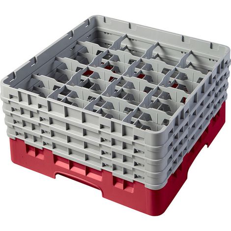 Casier de lavage haut max 21.5 cm - 50 x 50 x 26.7 cm - Groseille - Lot de 2 - Cambro
