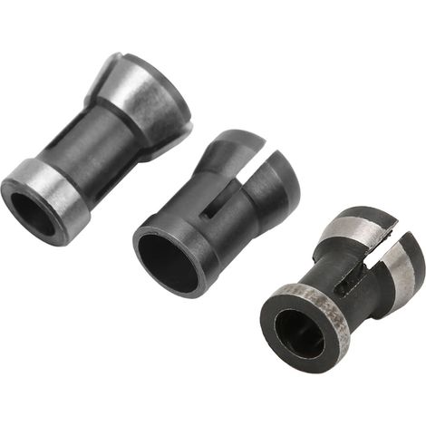3 Stück 6 / 6,35 / 8 mm Spannfutteradapter für Holzbearbeitung, Fräsen, Schneiden und Gravieren (1/5)