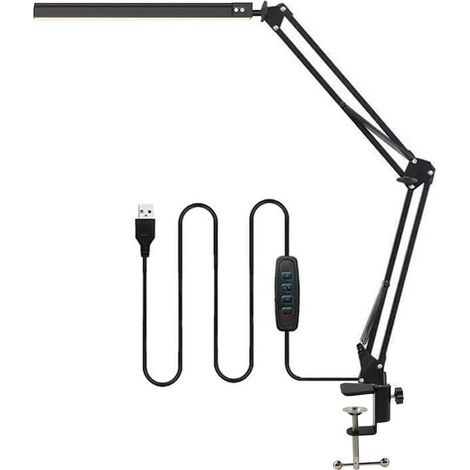 Lampe De Bureau - LED - Bras Pivotant - Clip - 3 Modes Couleur - Réglage Intensité - Pour Lecture Et Travail - 1 Pièce (1/5)